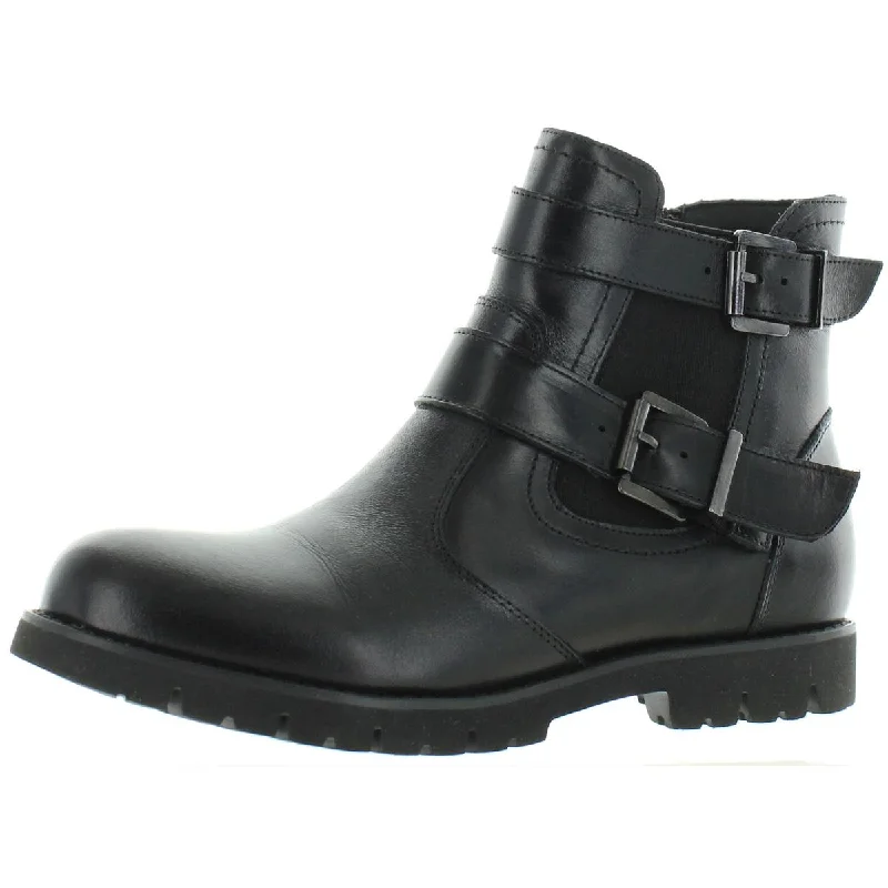 David Tate Womens Jaden Leather Adjustable Ankle Boots