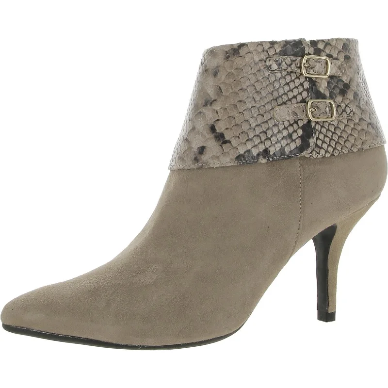 VANELi Womens Kandee Faux Leather Animal Print Ankle Boots