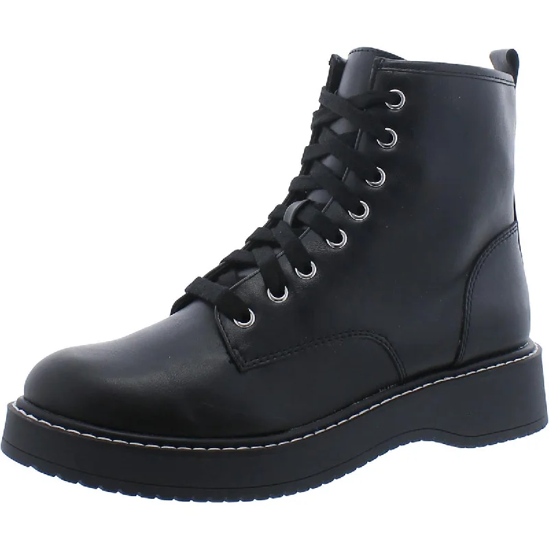 Madden NYC Womens Faux Leather Lug Sole Combat & Lace-Up Boots