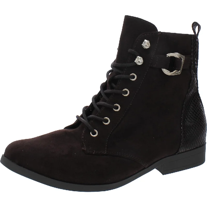 Karen Scott Womens CLARITA Faux Suede Almond Toe Ankle Boots