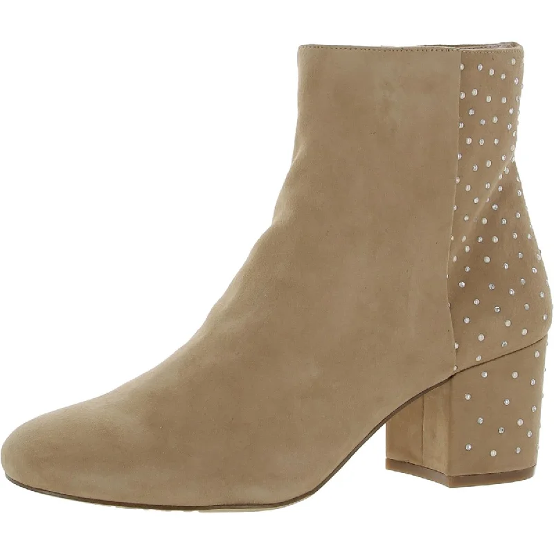 Nine West Womens Quazilia Leather Round Toe Ankle Boots