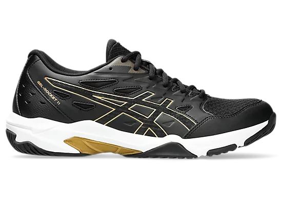 Asics Gel-Rocket 11 Unisex Court Shoe Black/Pure Gold