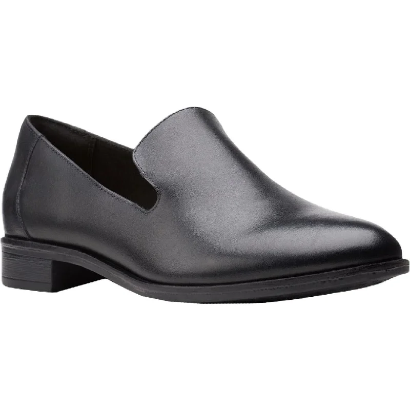Clarks Womens Trish Style Leather Slip-On Venetian Loafers