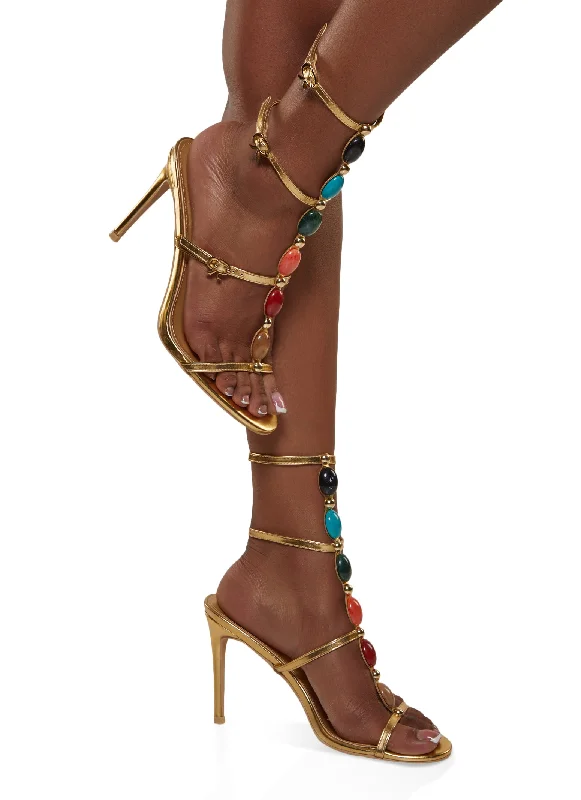 Gemstone Gladiator Stiletto Heels