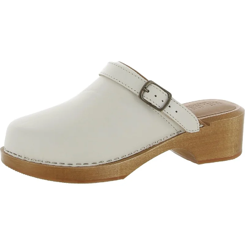 RE/DONE Womens 70s Classic Leather Buckle Clogs