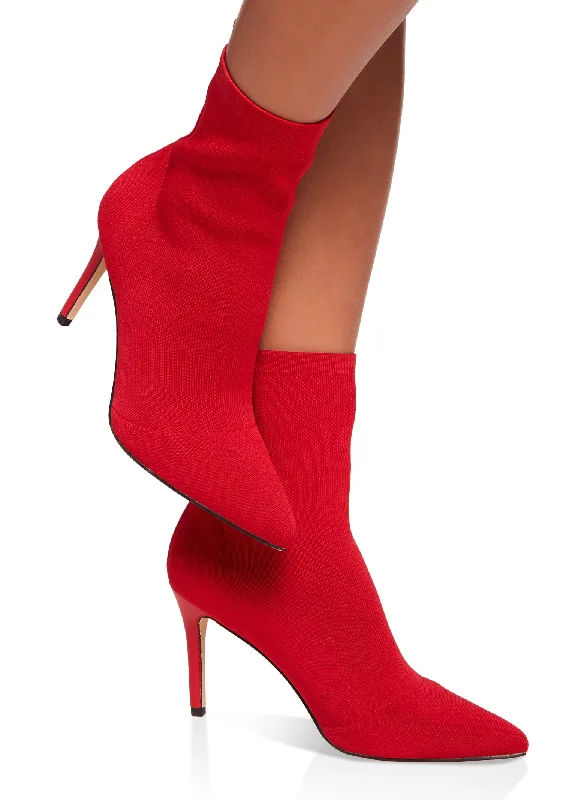 Pointed Toe Stiletto Sock Boots
