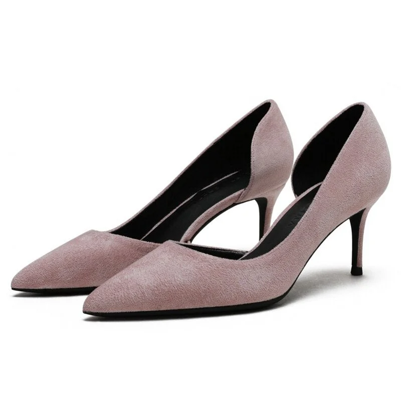 Sexy Women's 6cm Thin High Heeled Pointed Toe Suede Leather Classic Pumps