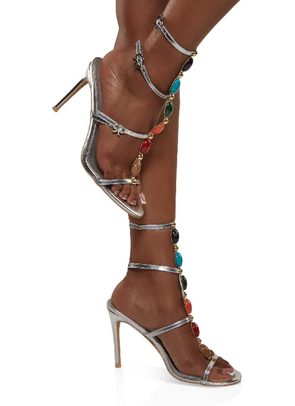 Gemstone Gladiator Stiletto Heels