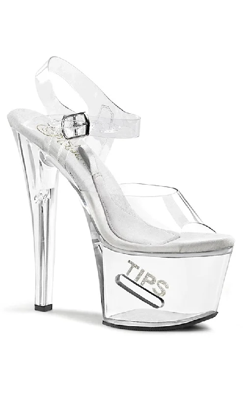 TIPJAR-708-5 Clear Platform Heels [In Stock]
