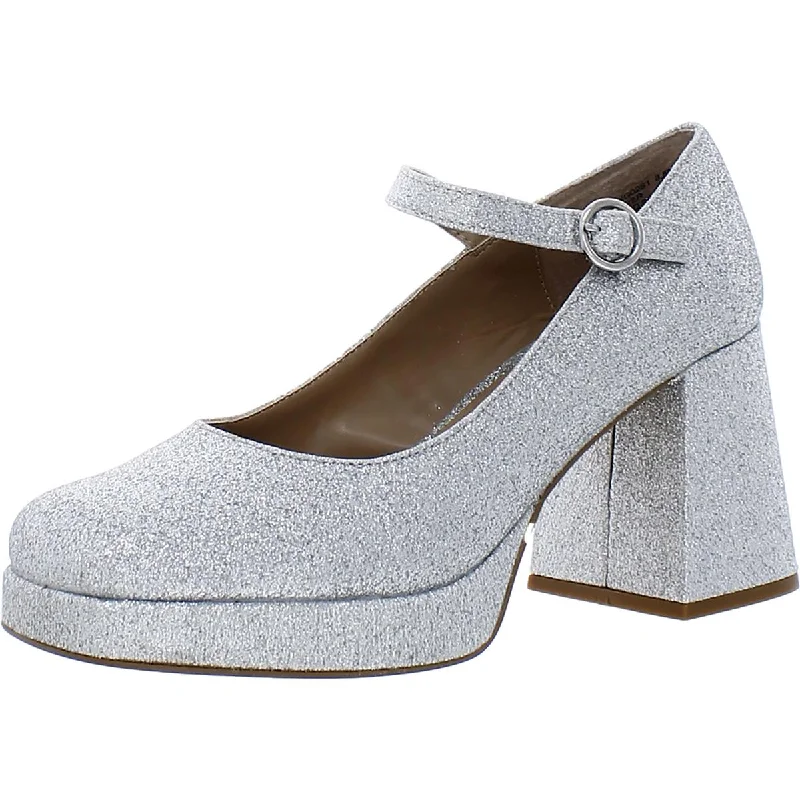 Mingle Womens Buckle Block Heel Mary Jane Heels