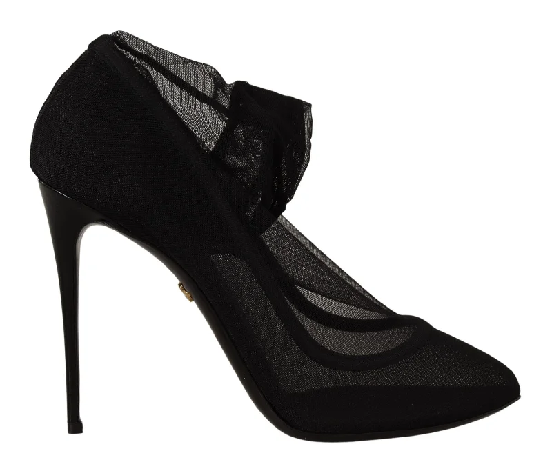 Dolce & Gabbana Elegant Black Stretch Socks Women's Boots