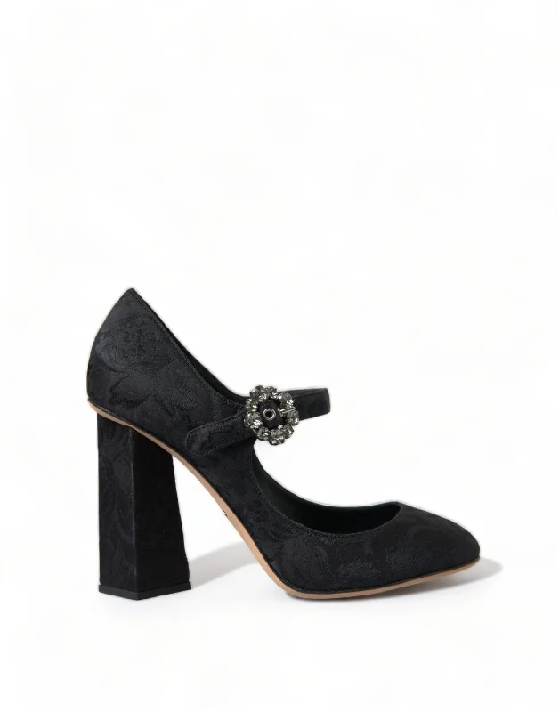 Dolce & Gabbana Chic Black Brocade Mary Janes Women's Pumps