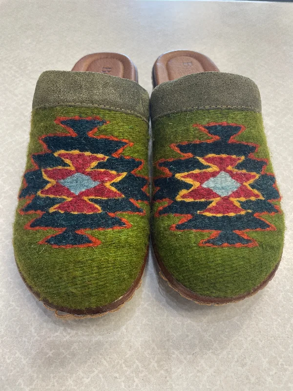 Green Shoes Heels Block Born, Size 8