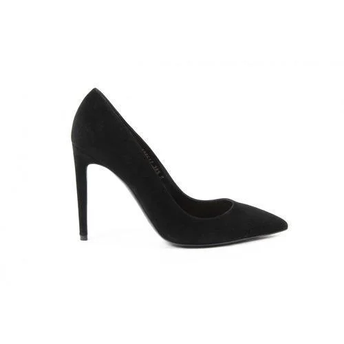Black 38.5 EUR - 8.5 US Ralph Lauren Womens Pump CELIA KIDSUEDE BLAC?
