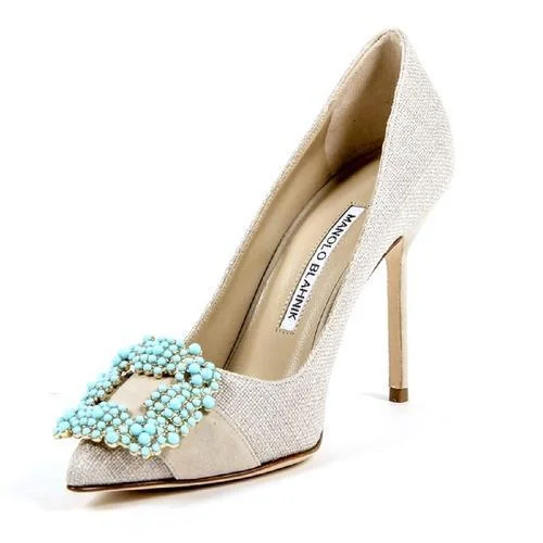 Beige 38.5 EUR - 8.5 US Manolo Blahnik Womens Pump GIBI TU ALASKA 082