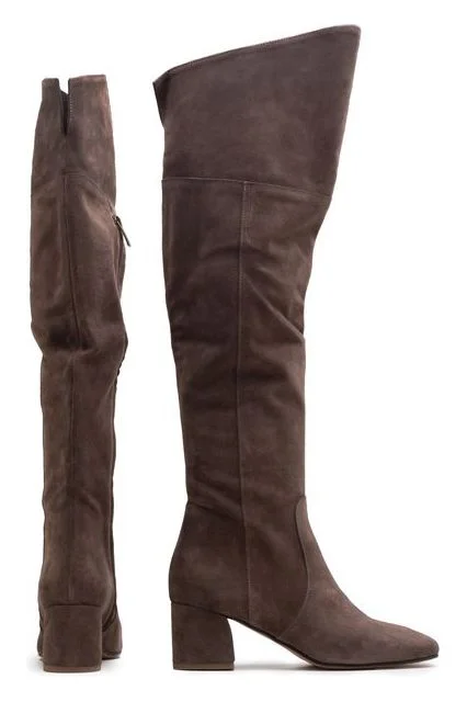 Michele Lopriore Nancy Tall Shaft Suede Boots | Taupe