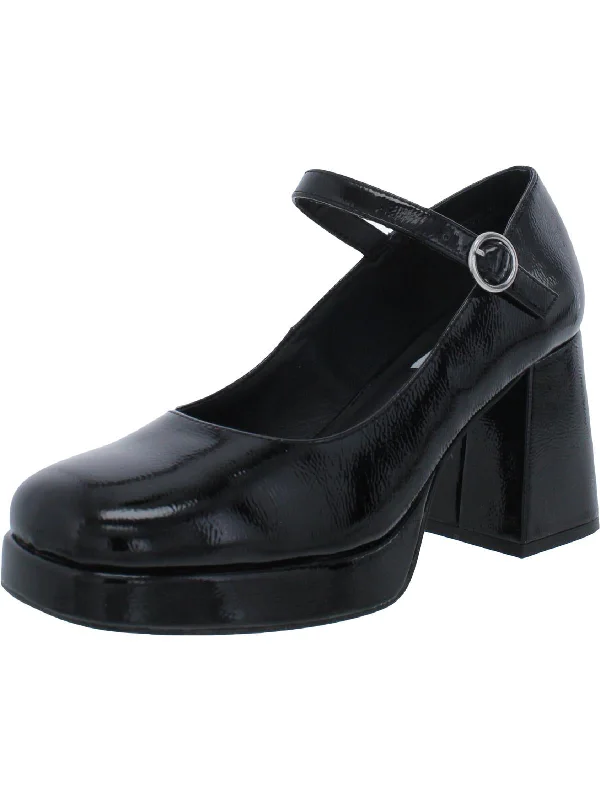 Mingle Womens Buckle Block Heel Mary Jane Heels