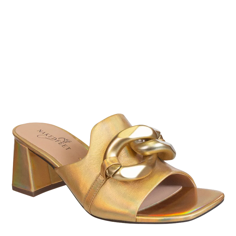 NAKED FEET - COTERIE in GOLD Heeled Sandals