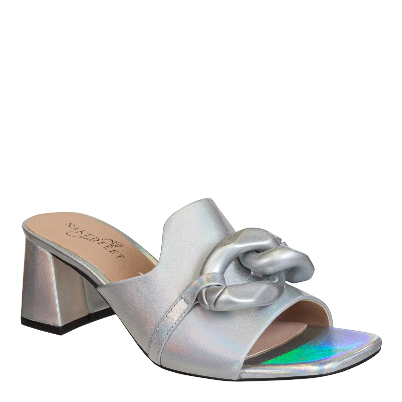 NAKED FEET - COTERIE in SILVER Heeled Sandals