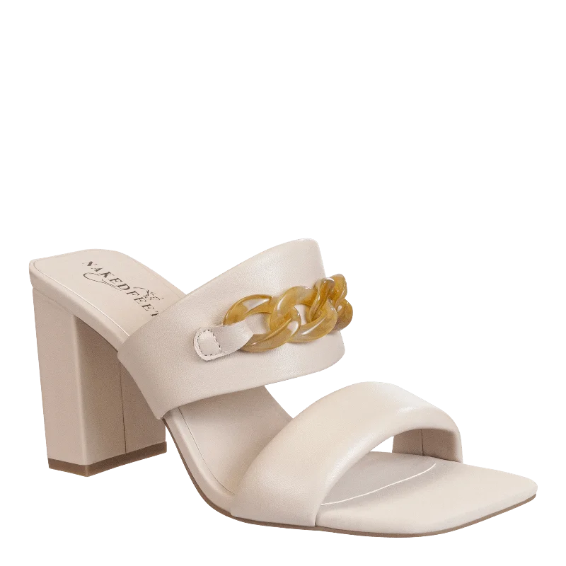 NAKED FEET - PROPRIETY in CHAMOIS Heeled Sandals