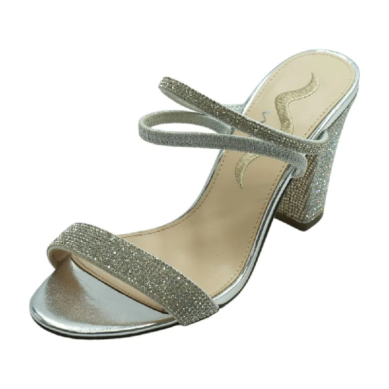 Silver Block Heels