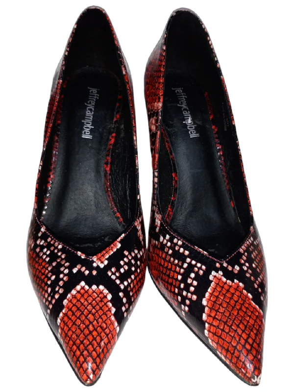 Snakeskin Print Shoes Heels Stiletto Jeffery Campbell, Size 7.5