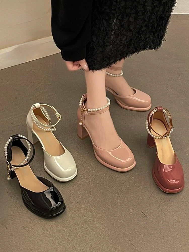 Sohiwoo Fairy Pure Color Casual Heels French Fashion  Summer Korean Design Elegant Comfort Shoes Women Non Slip Party Shoes Chic