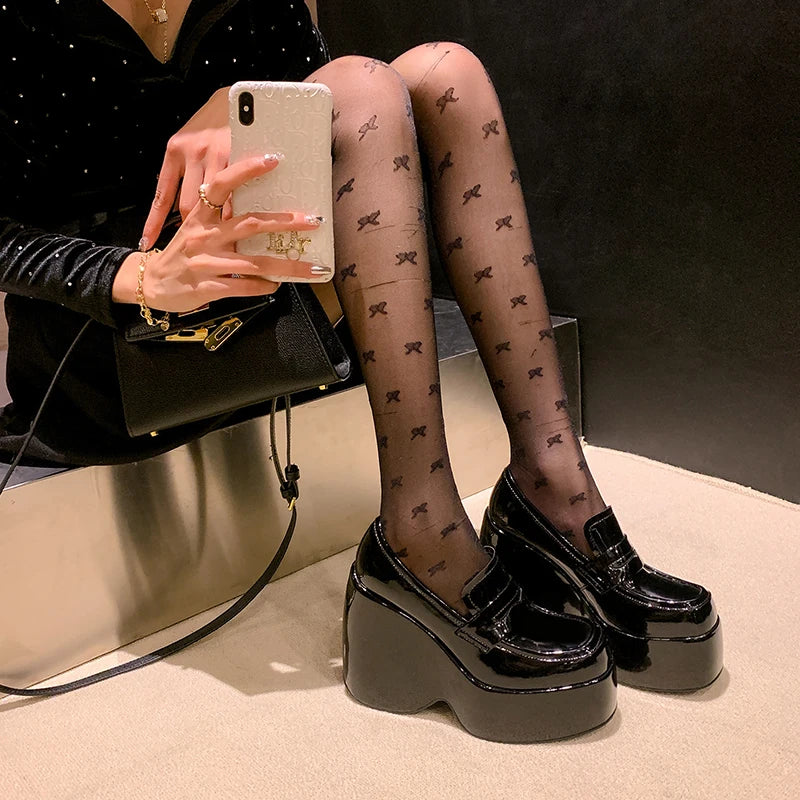 Sohiwoo Spring Women Mary Jane Shoes Fashion Shallow Slip On Ladies Elegant Platform Wedges Heel Single Shoes Street Style Pumps Shoes