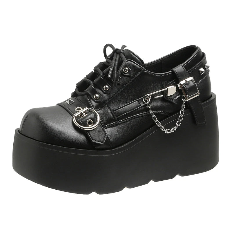Sohiwoo Women Autumn Chunky Sneakers Trainers Platform Shoes 8.5CM Hidden Heels Outdoor Sport Dad Shoes Metal Chain Leather Casual Shoes Sohiwoo Women Autumn Chunky Sneakers Trainers Platform Shoes 8.5CM Hidden Heels Outdoor Sport Dad Shoes Metal Chain Leather Casual Shoes