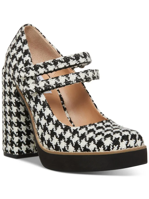 Twice Womens Patent Casual Block Heels