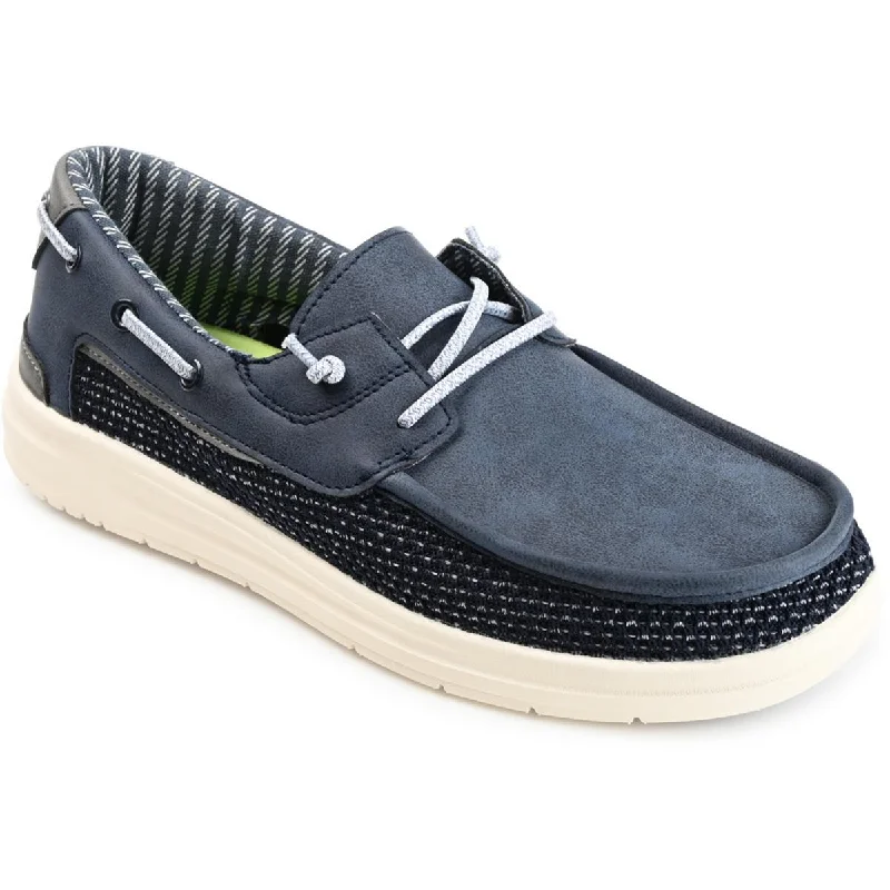 Vance Co. Mens Tyrell Faux Leather Slip-On Boat Shoes