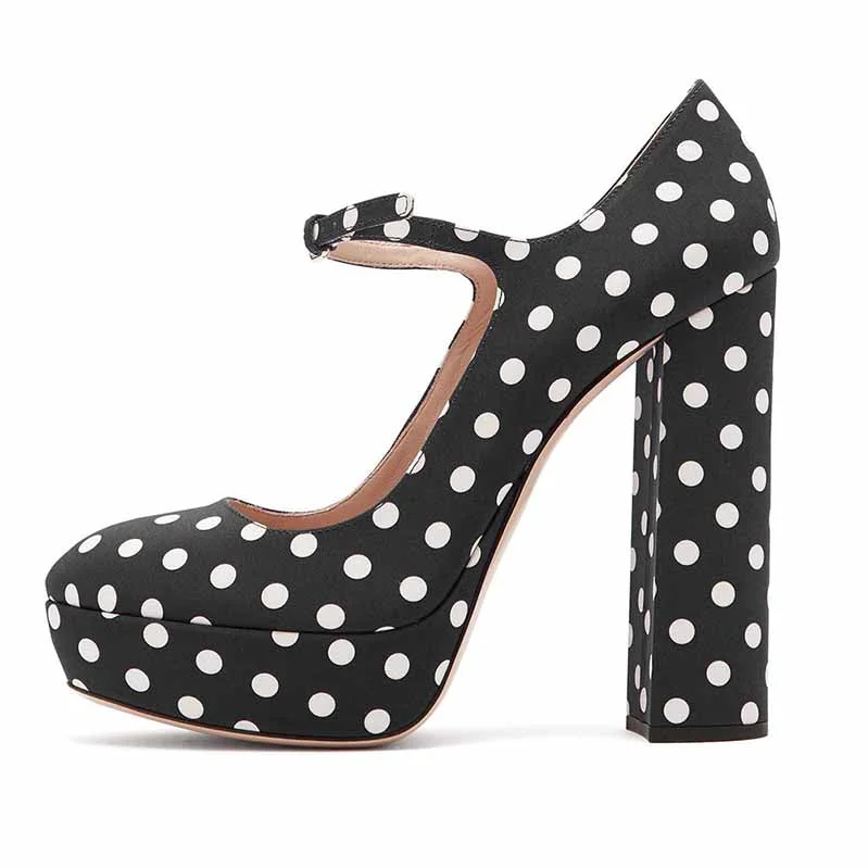 Black polka dots.