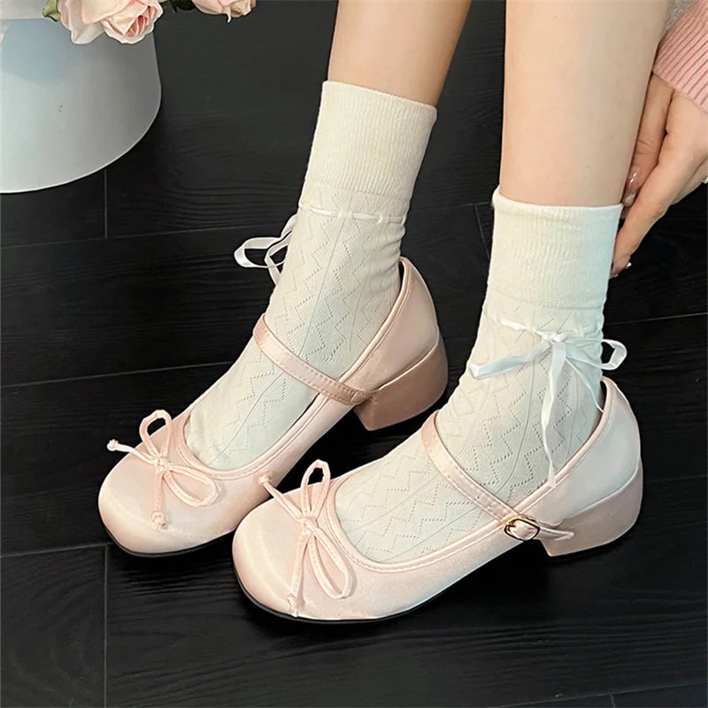 Advbridge Mary Jane Leather Pumps Women Shoes Casual Elegant Heeled Shoes Ladies Round Toe High Heels Shoes Lolita Sweet Summer Shoes Pink Advbridge Mary Jane Leather Pumps Women Shoes Casual Elegant Heeled Shoes Ladies Round Toe High Heels Shoes Lolita Sweet Summer Shoes Pink