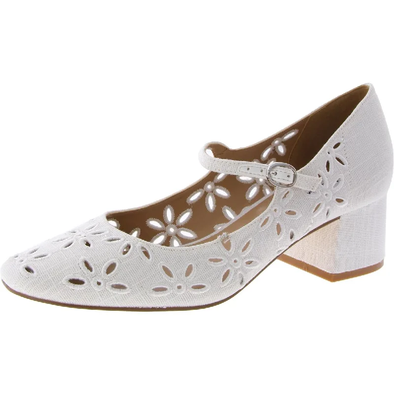 Womens Canvas Slip On Mary Jane Heels