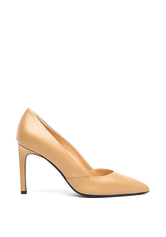 Calvin Klein Leather Pointed Toe Court Shoes, Safari Canvas