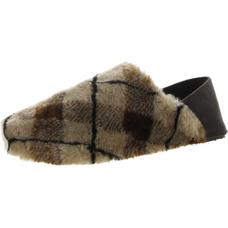 Cole Haan Womens Shearling Faux Fur Slip On Loafer Slippers