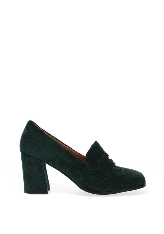 Dancing Matilda Trapeze Embellished Heeled Loafers, Green