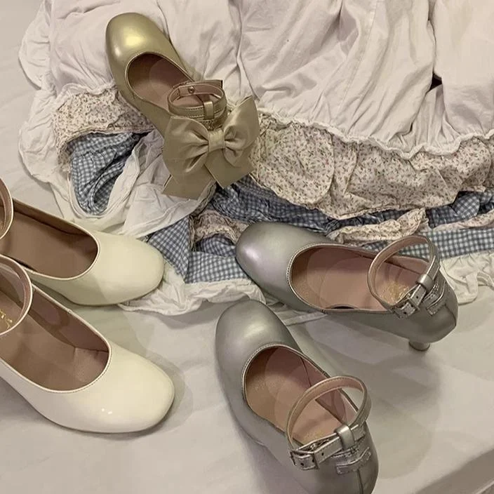 Bingo Lulu~Farewell Gift~Elegant Lolita High Heels Low Cut Mary Jane Shoes