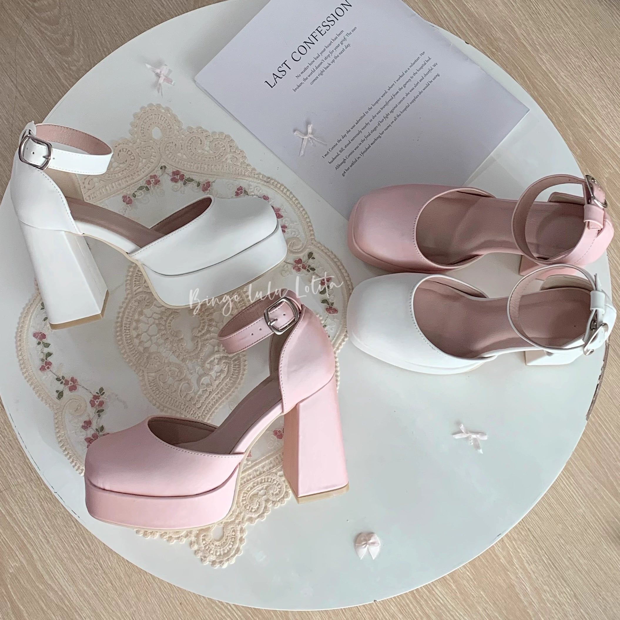 Bingo Lulu~Elegant Lolita Shoes Ballet Thick-Soled Mary Jane High Heels