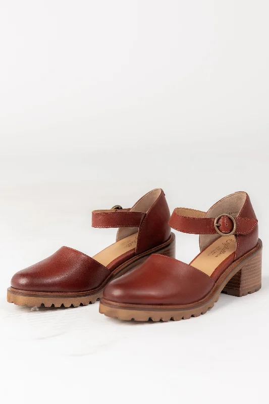 Lock and Key Mary Jane Heels - Rust