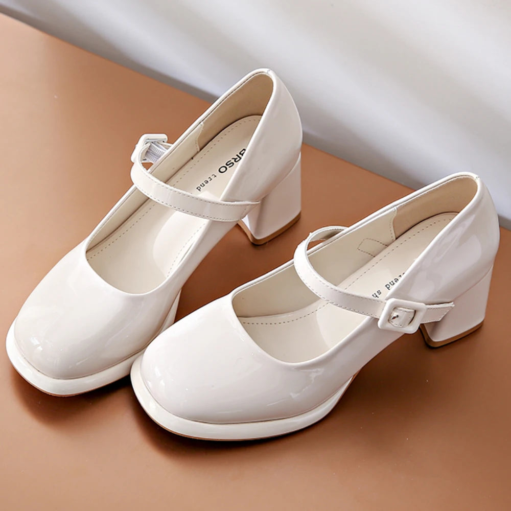 Sohiwoo 2024 Shoes for Women High Heels Mary Jane Shoes Pumps Ladies White Women Heels Platform Shoes Women's Heels Luxury Black Loafers