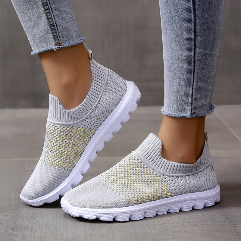 Sohiwoo Breathable Sneakers for Women Slip-On Light Knitting Casual Shoes Woman Comfortable Non-Slip Flat Heels Sport Shoes Sohiwoo Breathable Sneakers for Women Slip-On Light Knitting Casual Shoes Woman Comfortable Non-Slip Flat Heels Sport Shoes
