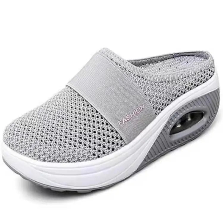 Sohiwoo Plus size heelless slipon women lazy thick air cushion hollow-out mesh breathable bag head slippers casual sneakers single shoes Sohiwoo Plus size heelless slipon women lazy thick air cushion hollow-out mesh breathable bag head slippers casual sneakers single shoes
