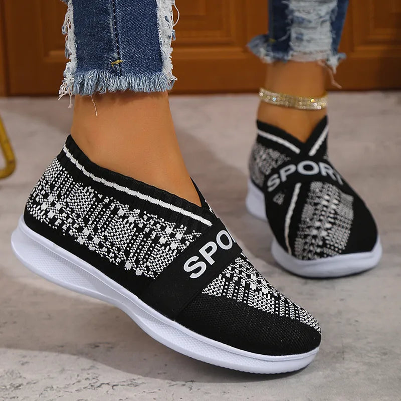 Sohiwoo Soft Sole Knitted Sneakers for Women Autumn Breathable Mesh Casual Walking Shoes Woman Plus Size 43 Flat Heels Loafers Sohiwoo Soft Sole Knitted Sneakers for Women Autumn Breathable Mesh Casual Walking Shoes Woman Plus Size 43 Flat Heels Loafers