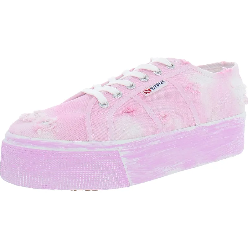 Superga 2790 Women's Canvas Stone Wash Platform Lace-Up Sneakers