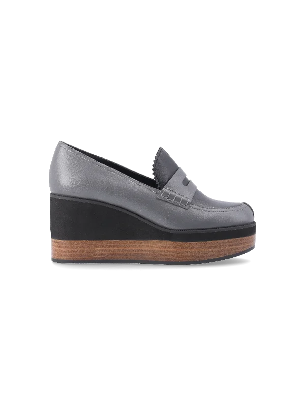 wedged penny loafers