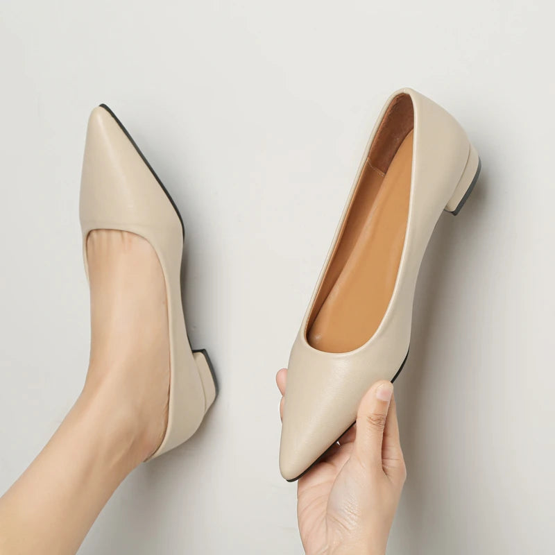 Women Dress Shoes Square Toe Boat Shoes Low Heels Pumps Slip on Ladies Shoes