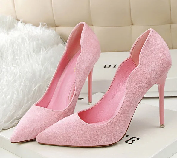 Women Pumps Casual High Heels Pointed Toe Ladies Shoes Flock Fashion Women Shoes Heels Hight 10.5cm Women Pumps Casual High Heels Pointed Toe Ladies Shoes Flock Fashion Women Shoes Heels Hight 10.5cm