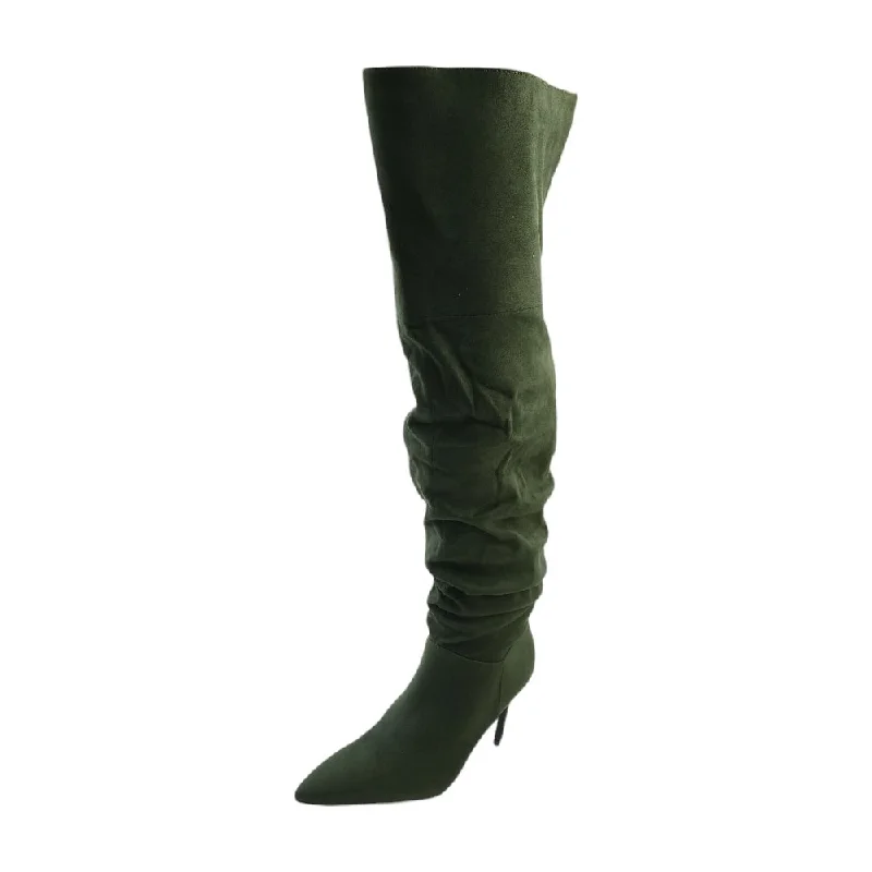 Green Knee High Boots