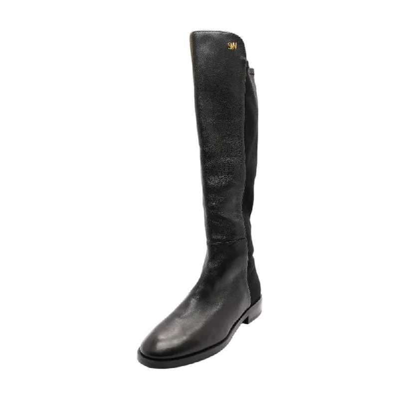 Keelan City Leather and Neoprene Knee Boots in Black